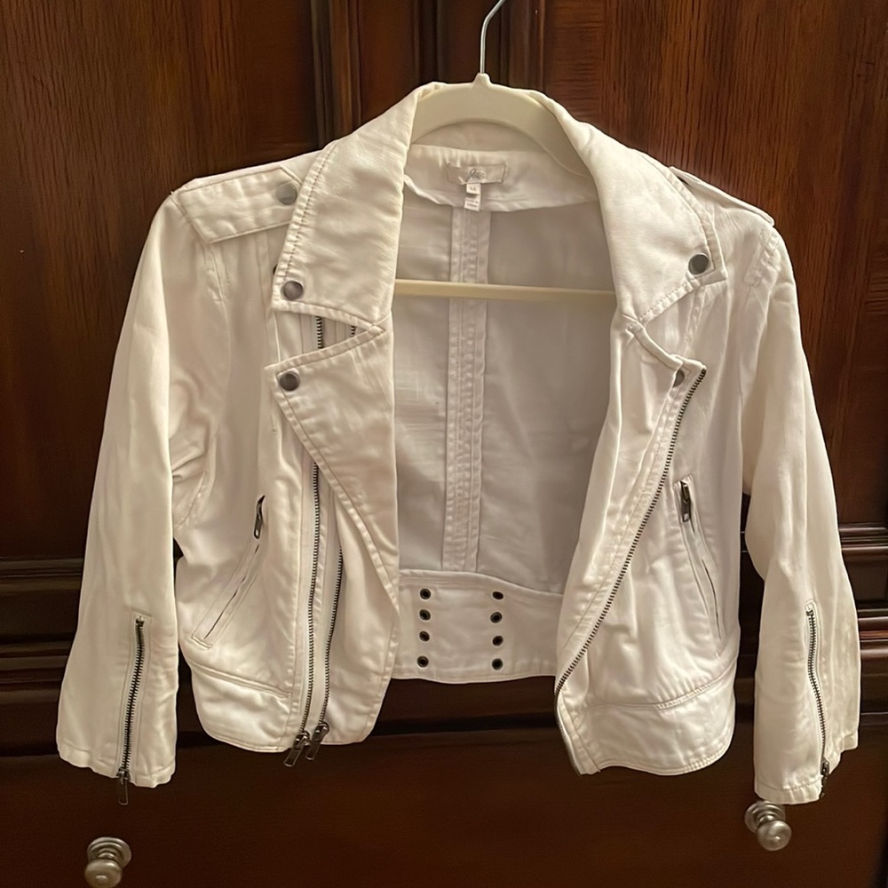 Joie White Cropped Jean Jacket